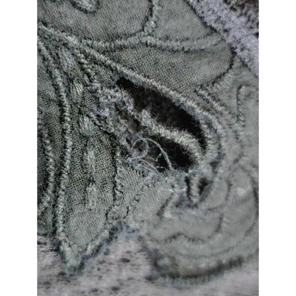 Free People Womens Size Small/Petite Black Ruffle Lace Tunic Top Boho Chic - Picture 9 of 13